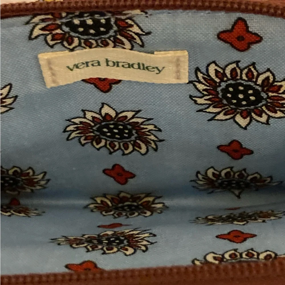Vera Bradley Brown Floral Zip-Around Wallet with Multicolor Accents - Picture 4 of 4